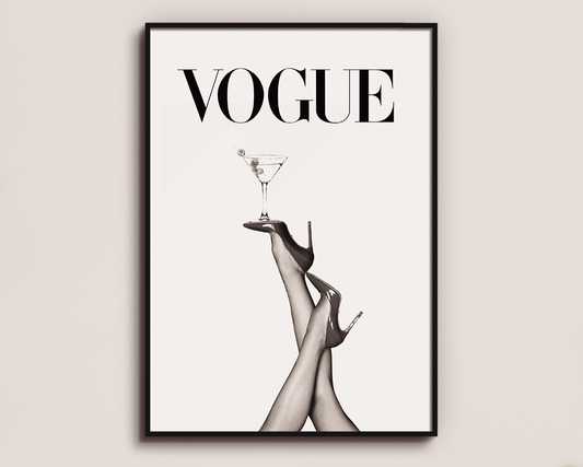 Vogue Heels & Martini Fashion Print
