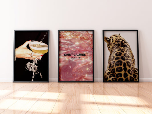 Saint Laurent Inspired Luxury Wall Art – 3 Piece Set